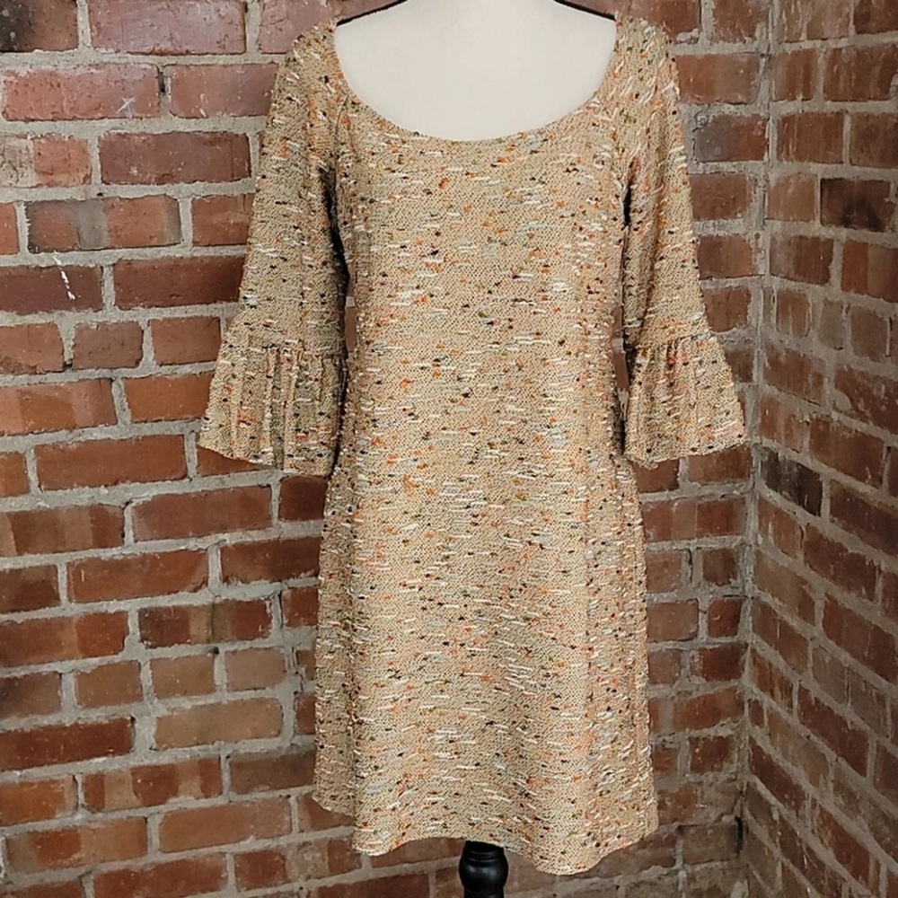 Diane Von Furstenburg Gold Tweed Dress